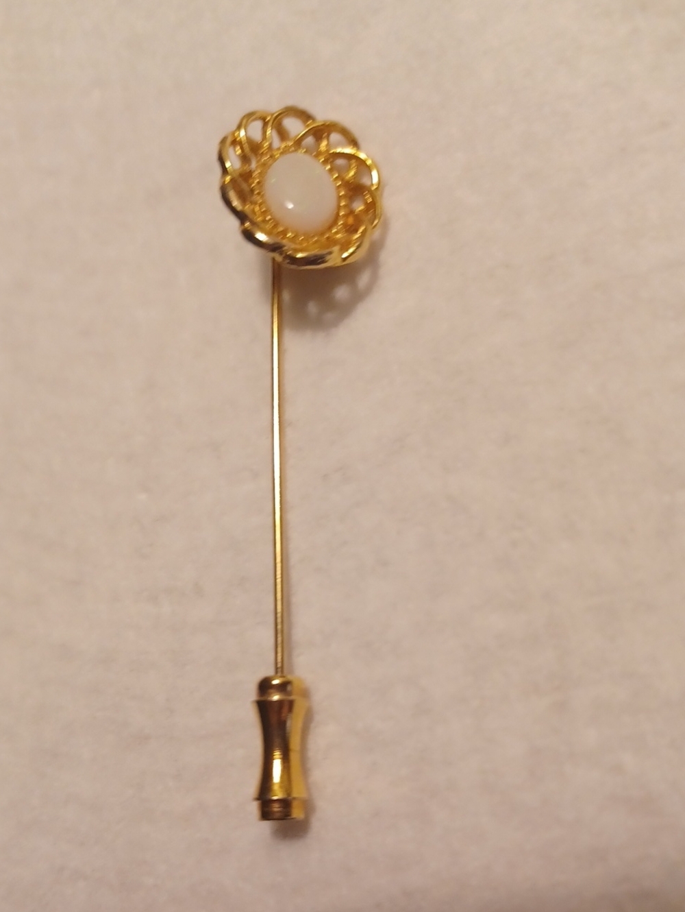 Stick Pin Goldtone Opaline Stone .5" And 2" Length